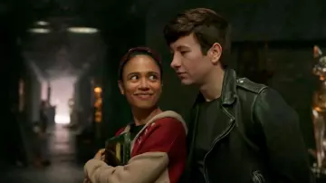 AllSaints Hawley Leather Biker Jacket worn by Druig (Barry Keoghan) as seen in Eternals movie outfits
