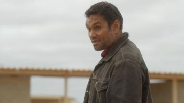 Levi's Vintage Fit Trucker Jacket worn by Tyson (Rob Collins) as seen in Firebite TV series outfits (Season 1 Episode 1)