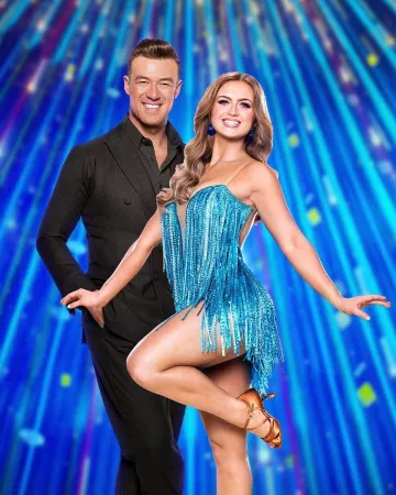 Beautiful blue fringe dress worn by Maisie Smith For Strictly Come Dancing TV show