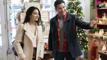 Rebecca Minkoff burgundy crossbody bag used by Belinda Sawyer (Emeraude Toubia) in Holiday in Santa Fe