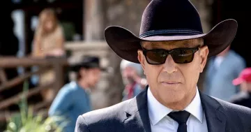 The pair of sunglasses John Varvatos V791 worn by John Dutton (Kevin Costner) in the series Yellowstone (Season 3 Episode 5)