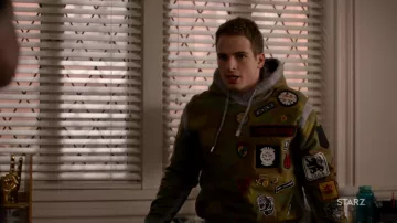 Dsquared2 camouflage logo-patch hoodie worn by Brayden Weston (Gianni Paolo) as seen in Power Book II: Ghost (S02E08)