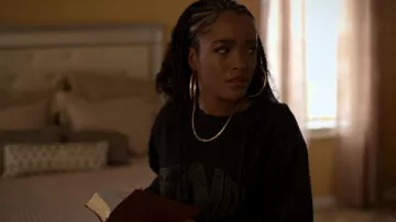 Fendi Vertigo convertible cotton sweatshirt worn by Diana Tejada (LaToya Tonodeo) as seen in Power Book II: Ghost (S02E08)