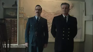 Uniforme de oficial de la WW2 usado por Ewen Montagu (Colin Firth) como se ve en los atuendos de la Operación Mincemeat