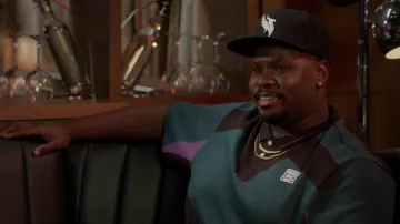 Puma x Butter Goods Abstract Graphic Polo worn by Sherm Jones (Carl Tart) as seen in Grand Crew Tv series outfits (Season 1 Episode 6)