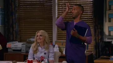 Comme des Garçons Striped Button Down Shirt worn by Gina Dabrowski (Annaleigh Ashford) as seen in B Positive (S02E12)