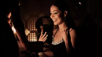 Marc Jacobs Devon Slip Dress in black worn by Maddy Perez (Alexa Demie) as seen in Euphoria TV series wardrobe (S02E04)