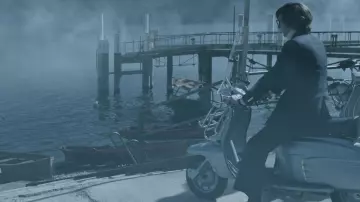 Vespa Scooter Motorcycle driven by Maurizio Gucci (Adam Driver) as seen in House of Gucci movie