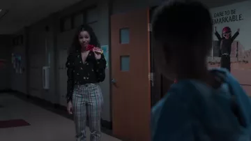 AFRM Danna Puff Sleeve Bodysuit in black worn by Nicole Warren (Alisha Wainwright) as seen in Raising Dion TV show wardrobe (Season 2 Episode 8)