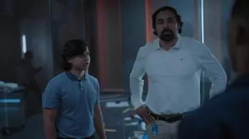 Tommy Hilfiger White Polo Shirt worn by Alonso Diaz (Reinaldo Faberlle) as seen in Raising Dion TV series (S02E04)