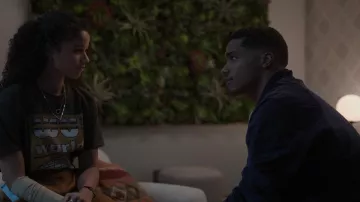 World Wide Wu T-shirt in Black worn by Nicole Warren (Alisha Wainwright) as seen in Raising Dion (S02E04)