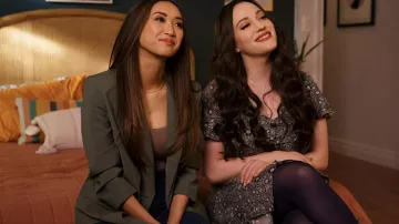 Maje Green Blazer Suit Jacket worn by Madison Maxwell (Brenda Song) as seen in Dollface Tv show outfits (S02E01)
