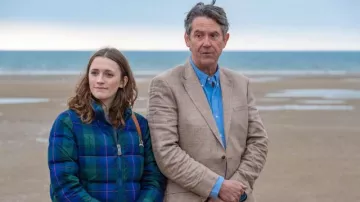 Tommy Hilfiger Tartan Bomber Jacket worn by George (Charlotte Ritchie) as seen in Feel Good TV series outfits (Season 1 Episode 4)