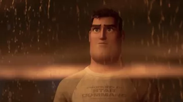 Property Of Star Commando Raglan T-shirt worn by Buzz Lightyear (Chris Evans) as seen in Lightyear movie