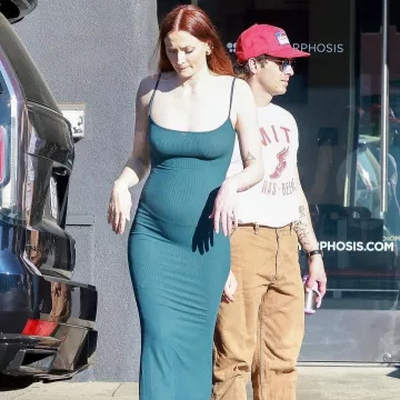 Long slip dress worn by Sophie Turner on the Instagram account of @justjared 
