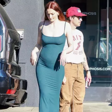 Long slip dress worn by Sophie Turner on the Instagram account of @justjared 