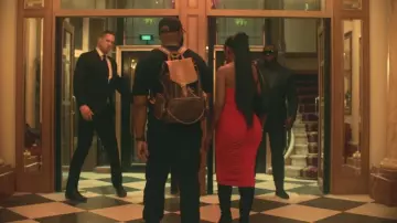 The Louis Vuitton leather backpack worn by Kaaris in his video clip Shooter with Kalash Criminal