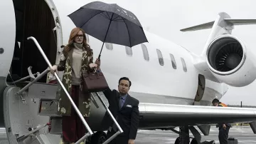 Dries Van Noten Green Printed Coat worn by Anna Delvey (Julia Garner) as seen in Inventing Anna TV series outfits (S01E04)