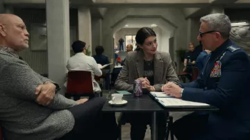 Maje Plaid Blazer Jacket worn by Erin Naird (Diana Silvers) as seen in Space Force Tv series (S02E05)