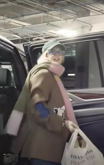 4.Paradis Brown jacket worn by Angèle arriving for her Live performance with Dua Lipa @ Madison Square Garden, NYC
