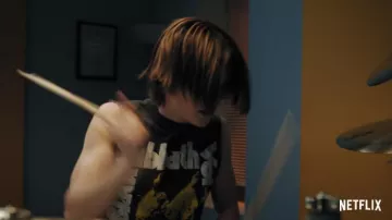 Black Sabbath Vol 4 T-shirt in black worn by Kevin Schlieb (Jaeden Lieberher) as seen in Metal Lords