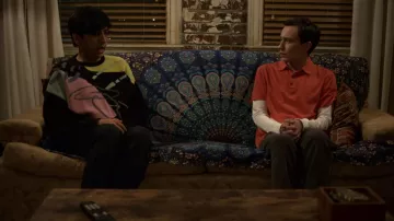 Asos knitted oversized textured jumper with abstract pattern worn by Zahid (Nik Dodani) in Atypical TV show wardrobe (Season 4 Episode 1)
