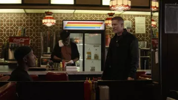Theory Evans Baseball Jacket worn by Tommy Egan (Joseph Sikora) as seen in Power Book IV: Force TV series outfits (S01E04)