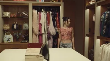 Blumarine Printed Crop Top worn by Maddy Perez (Alexa Demie) as seen in Euphoria TV series (S02E02)