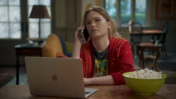 Rosie Grandpa Oversize Lambswool Red Cardigan worn by Orly Bremer (Kyla Kenedy) as seen in Mr. Mayor (S02E02)