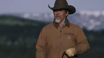 Carhartt canvas jacket worn by Royal Abbott (Josh Brolin) as seen in Outer Range TV series outfits (Season 1)