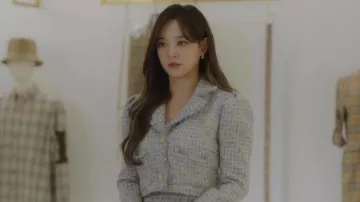 Dint Wool Tweed Fringe Two-Piece Blazer and Skirt worn by Shin Ha Ri (Kim Sejeong) as seen in Business Proposal TV series outfits (Season 1 Episode 4)