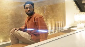 Bode Orange Pullover overshirt worn by Earnest 'Earn' Marks (Donald Glover) as seen in Atlanta TV show outfits (Season 3 Episode 3)