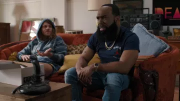 T-shirt Nike Paris Saint-Germain Jordan en bleu porté par Clovis (T. Murph) vu dans Woke (S02E04)