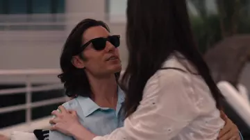 Ray-Ban Wayfarer Sunglasses worn by Adam Neumann (Jared Leto) as seen in WeCrashed TV show wardrobe (Season 1 Episode 6)