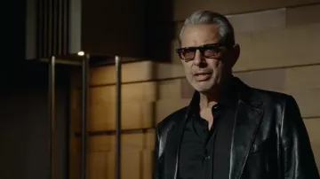 Tom Ford Leather blazer jacket worn by Ian Malcolm (Jeff Goldblum) as seen in Jurassic World Dominion
