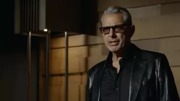 Tom Ford Leather blazer jacket worn by Ian Malcolm (Jeff Goldblum) as seen in Jurassic World Dominion