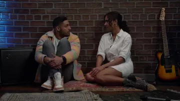 Zara Rainbow Flannel Jacket worn by Jordan Baker (Michael Evans Behling) as seen in All American TV series wardrobe (Season 4 Episode 16)