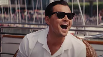 Black Ray Ban Wayfarer Sunglasses worn by Jordan Belfort (Leonardo DiCaprio) in The Wolf of Wall Street movie