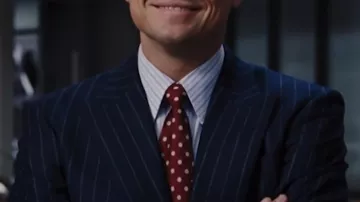 Red Tie with Dots worn by Jordan Belfort (Leonardo DiCaprio) in The Wolf of Wall Street movie outfits