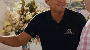 "Naomi" Blue Polo Shirt worn by Jordan Belfort (Leonardo DiCaprio) in The Wolf of Wall Street movie