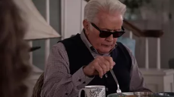 Gafas de sol Ray-Ban Wayfarer usadas por Robert Hanson (Martin Sheen) como se ve en el vestuario de la serie de televisión Grace and Frankie (Temporada 7 Episodio 1)
