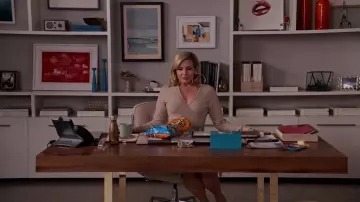 Babaton Fremont Dress Long-sleeve wrap sweater dress worn by Brianna Hanson (June Diane Raphael) as seen in Grace and Frankie (S07E02)