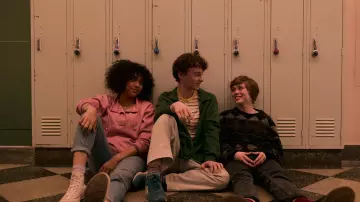 Pink hoodie sweater worn by Dina (Sofia Bryant) in I Am Not Okay with This (Season 1 Episode 5)