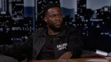 Gallery Dept. Black Zip Jacket worn by Kevin Hart as seen in Jimmy Kimmel Live! on May 5, 2022