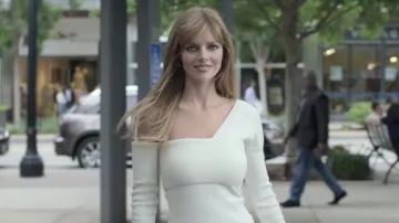 White One Shoulder Dress worn by Olivia (Samara Weaving) as seen in The Valet movie