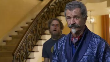 Derek Rose Silk dressing gown worn by Alastair Pinch (mel Gibson) in Last Looks movie outfits