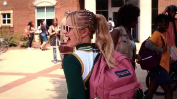 JanSport Pink Backpack worn by Young Stephanie Conway (Angourie Rice) as seen in Senior Year