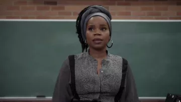 Riss Kyria Mixed Print Tunic Blouse worn by Amara Patterson (Kelly Jenrette) as seen in All American: Homecoming TV show (S01E12)