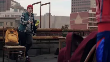 Yellow JanSport Backpack of Bruno Carrelli (Matt Lintz) as seen in Ms. Marvel TV series (Season 1)