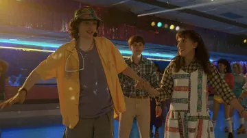 Printed White Dress worn by Eleven (Millie Bobby Brown) as seen in Stranger Things TV series outfits (Season 4 Episode 2)